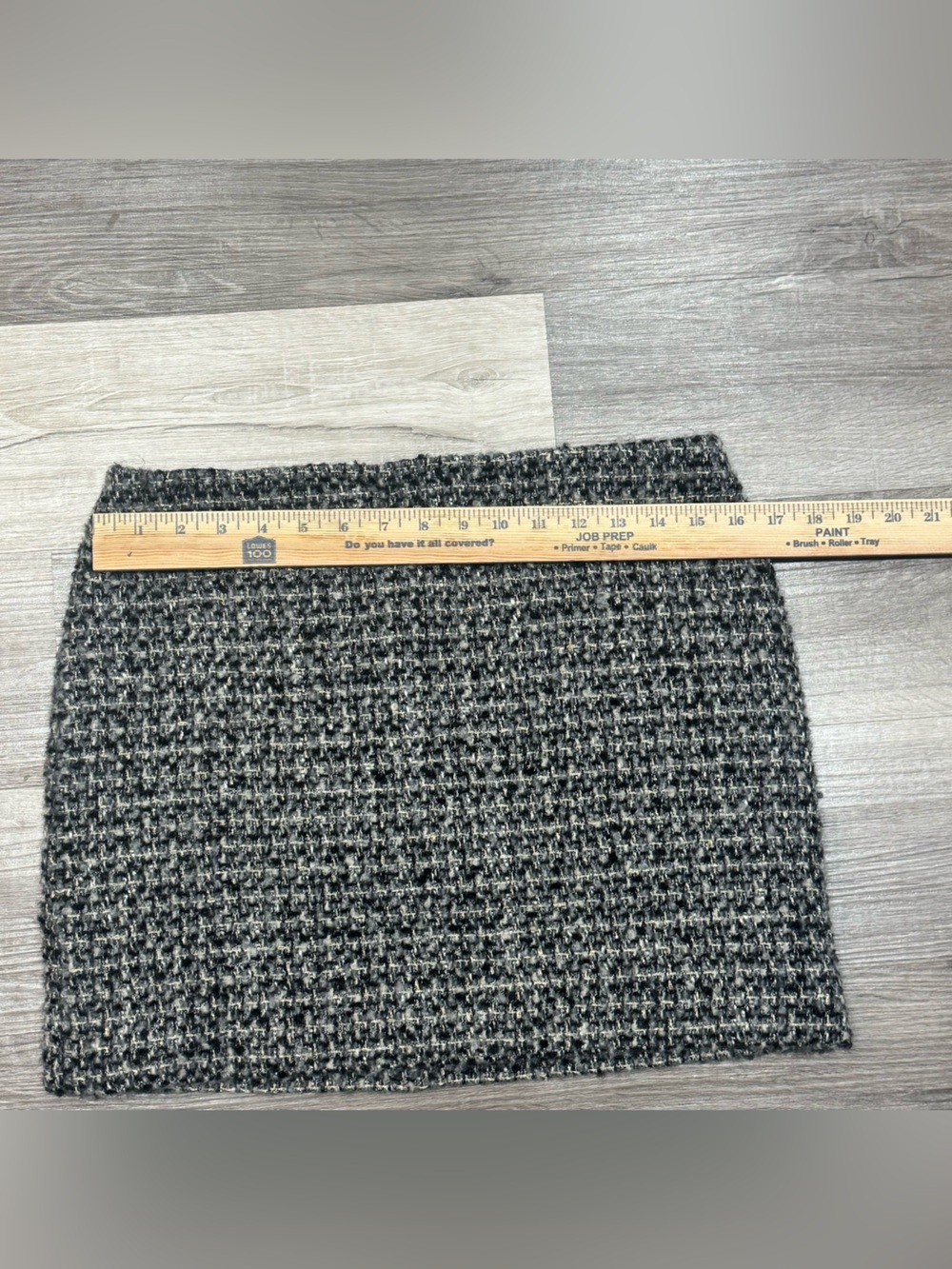 J. Crew Wool Blend Blue & Gold Tweed Mini Skirt | Size 6 - Picture 5 of 5